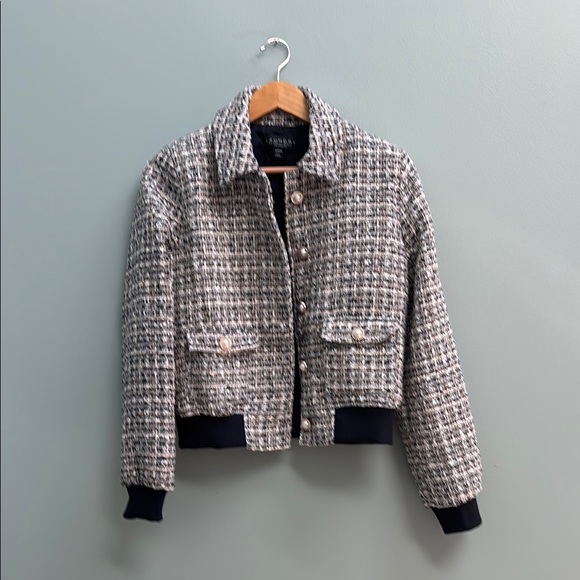 • LAUNDRY BY SHELLI SEAGAL BOUCLÉ BOMBER JACKET • - Picture 2 of 8